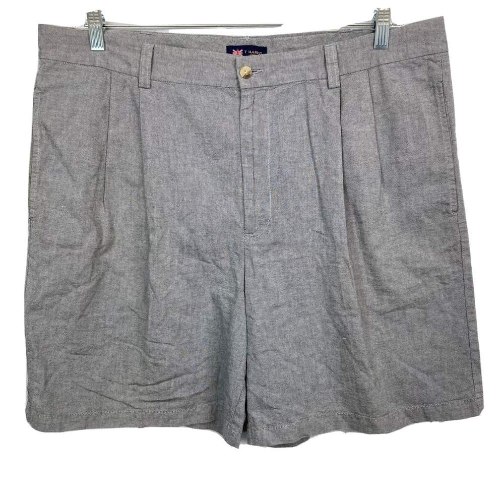 T. Harris London Shorts Mens Sz 40 Gray Casual Cotton‎ Chino Pockets